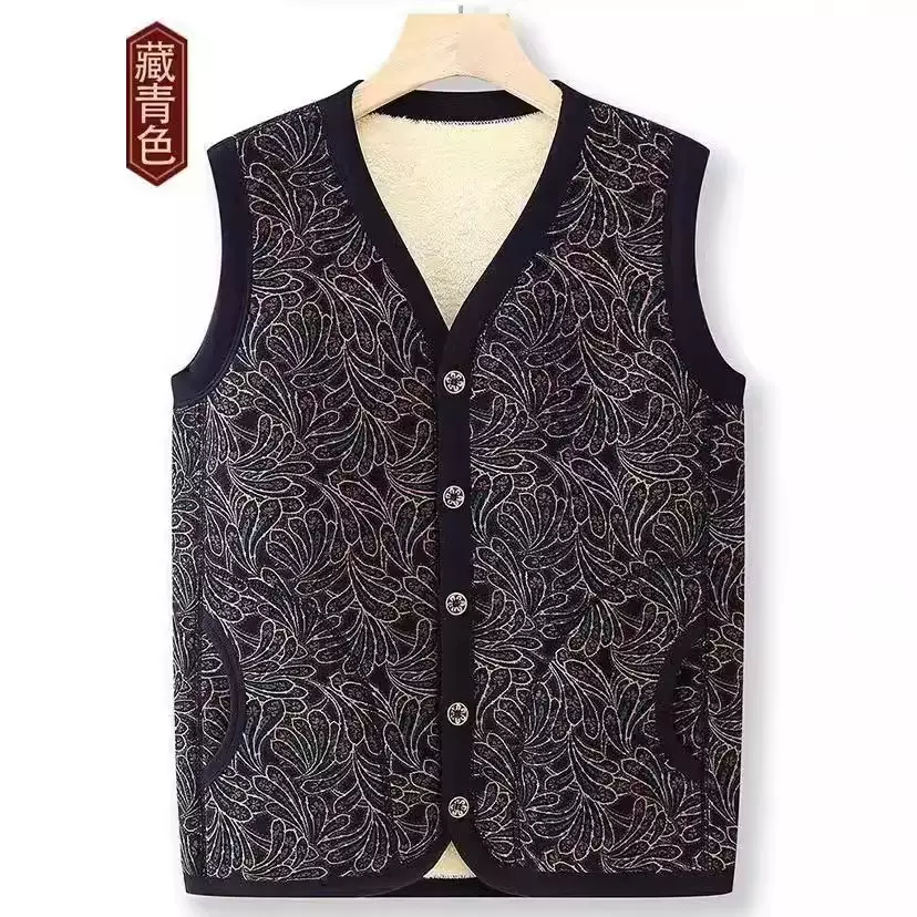 奶奶装马甲中老年人女装坎肩秋冬加绒加厚上衣妈妈马夹保暖内衣女