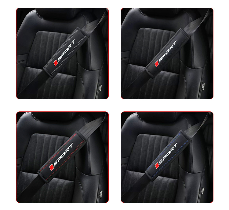 Carefully Selected Color-Printed Sports-Style Shoulder Pads, Car Seatbelt Shoulder Pads, Leather Breathable Interior Car Decoration Protective Covers