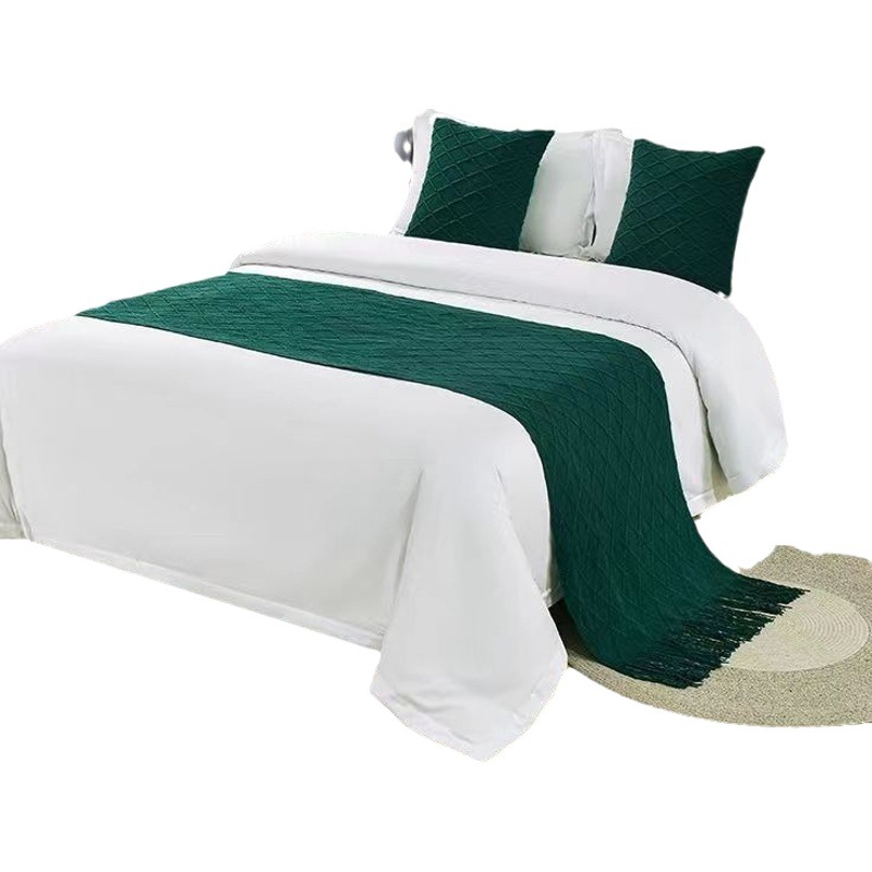 Simple and easy to care hotel bed towel bed blanket knitted B & B hotel Inn bed towel bed cover cloth bedding
