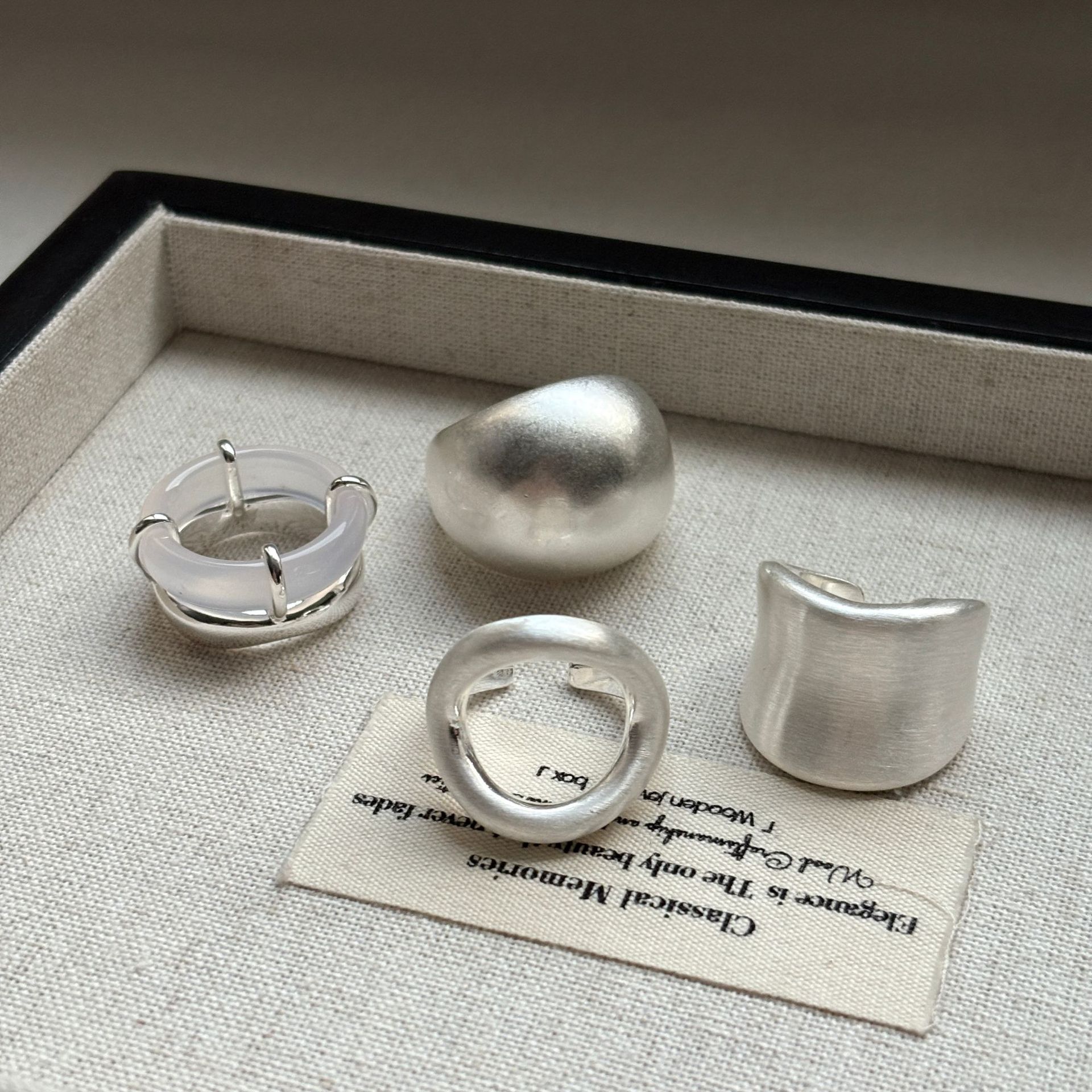 Brass Chalcedony Double-layer Ring High-grade Girl