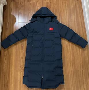 Chinese team sports plus velvet coat football training winter padded cotton coat basketball winter training extended knee coat