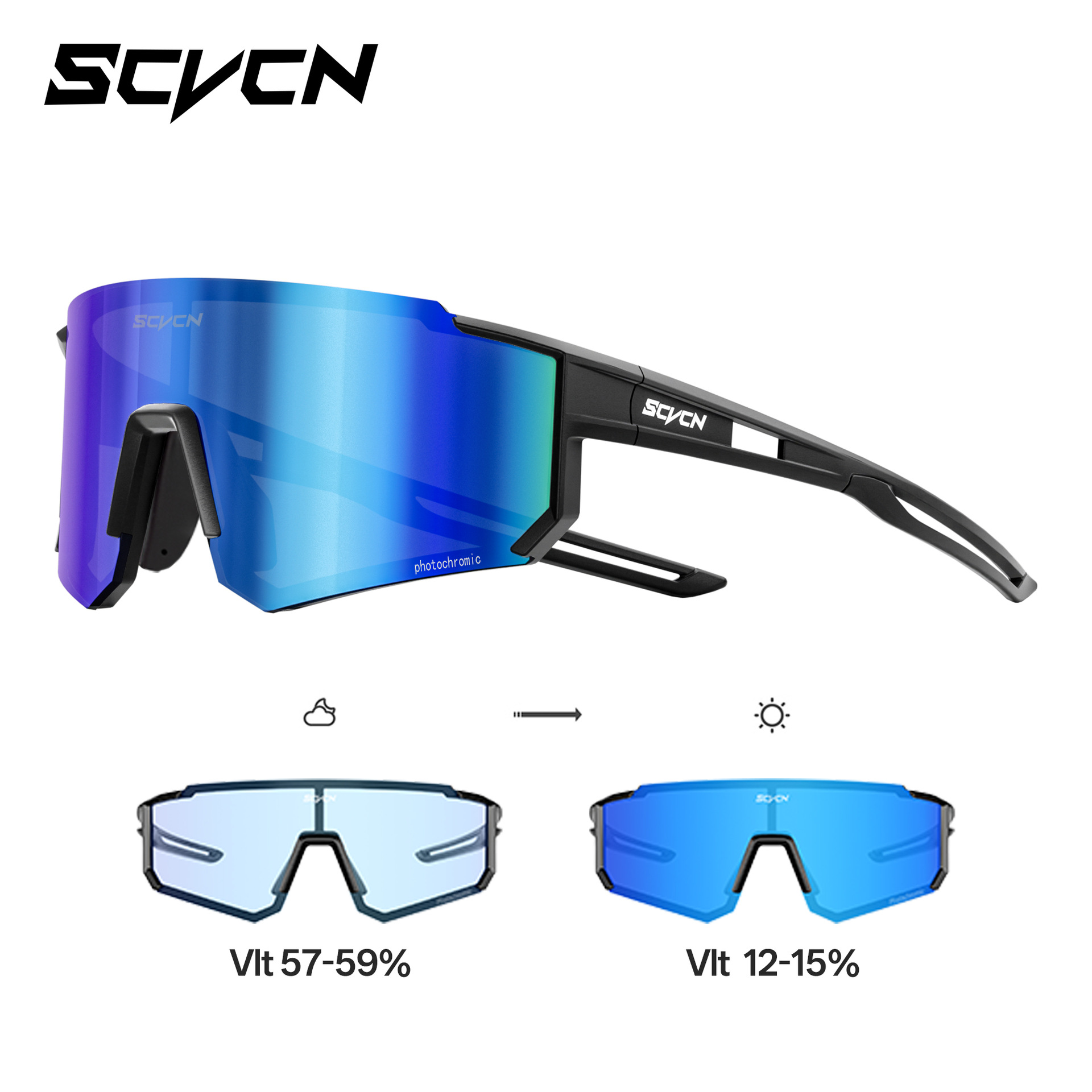 Gafas de Sol Fotocromáticas para Ciclismo de PC A Prueba de Viento para Carrera y Ciclismo de Montaña image 8