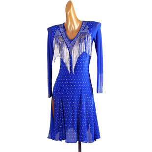 Liuhuo Handmade Beaded Latin Dance Professional Performance Clothing Classy Competition Clothing Flower Clothing Latin Dance Q423
