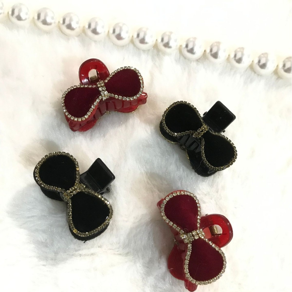 熱賣王心凌同款絲絨蝴蝶結抓夾女側邊碎發劉海髮夾可愛公主頭夾子