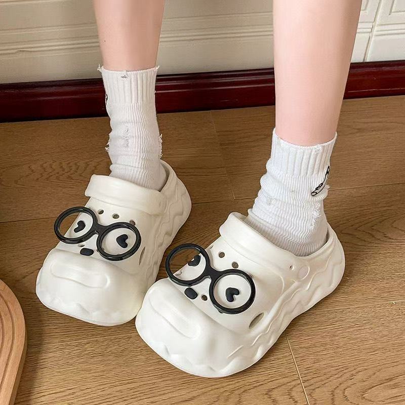 Croc Shoe Accessories Eye Frame Eyepiece Croc Clip Cat Cartoon Cute Croc Shoe Buckle Versatile Blue Children's Buckle