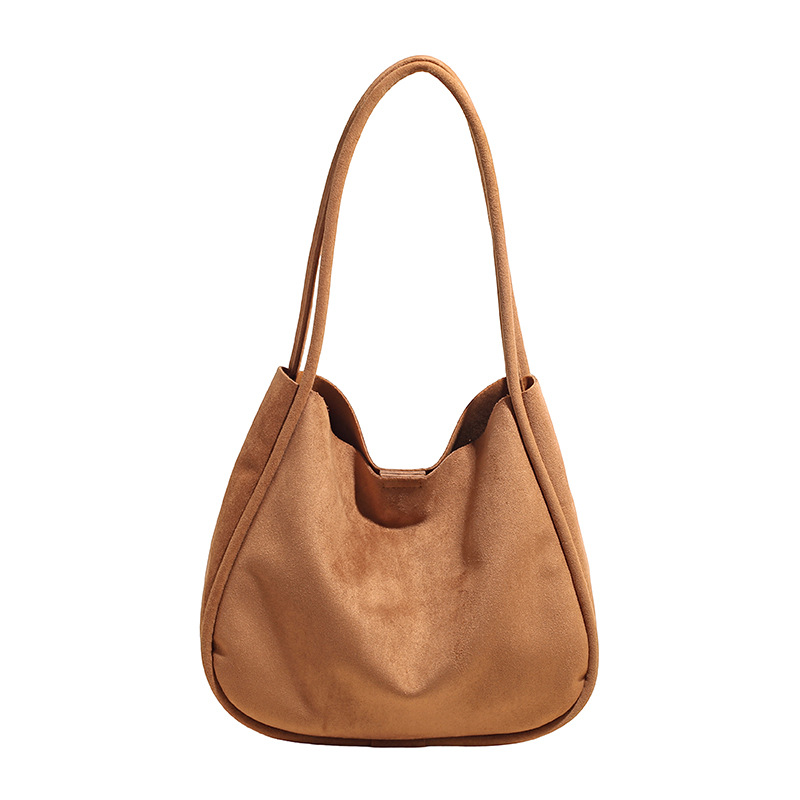 Transfronterizo 2025 otoño y invierno nuevo retro cubo de cuero de seda bolsas de mano para mujeres bolsas de braza simple y versátil bolsas de hombro de viaje