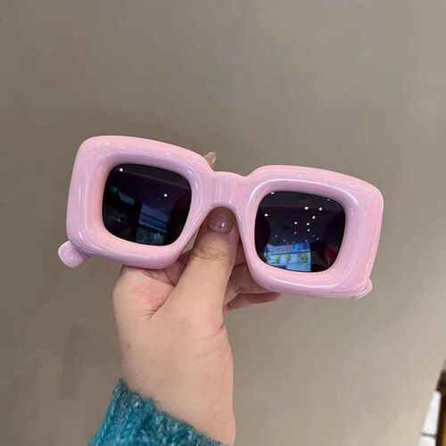 Whimsical and Fun Inflatable Feeling Cute Square Heart Sunglasses for Girls, Instagram Influencers, Trendsetters, Street Style, Personality Sunglasses