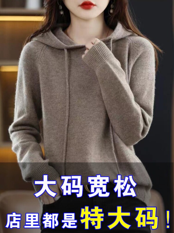 Fat sister velvet sweater autumn chubby girl plus size sweater women loose 200kg hooded coat wool base shirt women