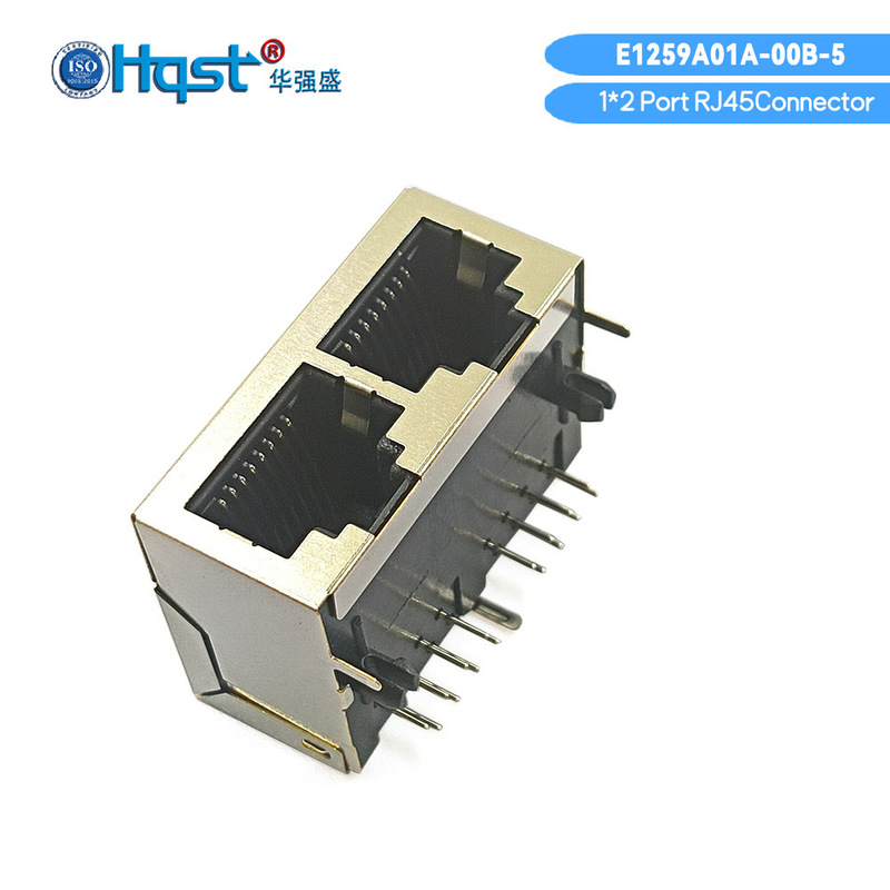 Rj45 Long Version with 4.57 Dual-Port Network Connector, Shielded, Without Led, Bare Shell, Female Socket, Reflow Soldered Rj45 Long Version with 4.57 Dual-Port Network Connector, Shielded, Without Led, Bare Shell, Female Socket, Reflow Soldered