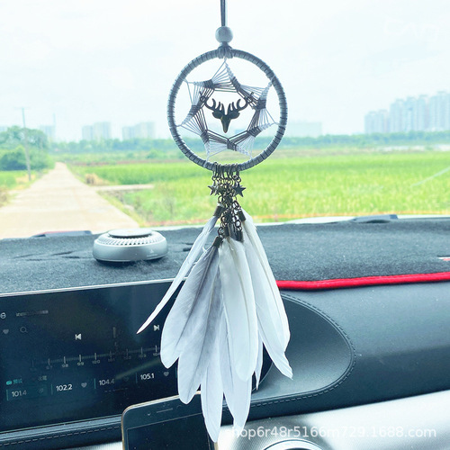 ins car pendant dream catcher car creative interior rearview mirror decorative pendant feather car hanging have a safe journey
