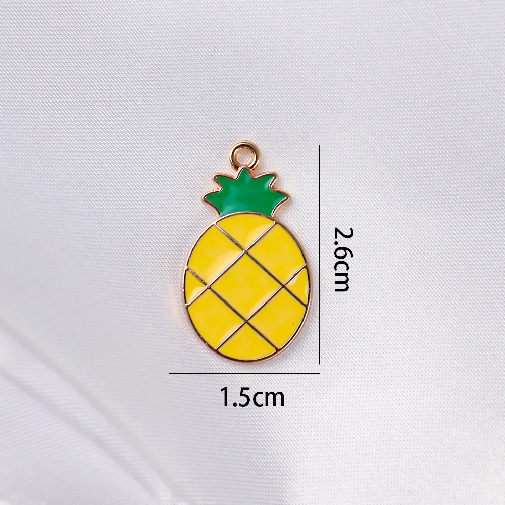 Colgante de frutas de aleación con gota de aceite, DIY pulseras y pendientes