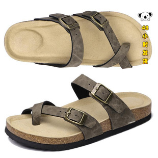 E 57080 Soft Cork Sandals for Women Men ܛľ��H��Ь