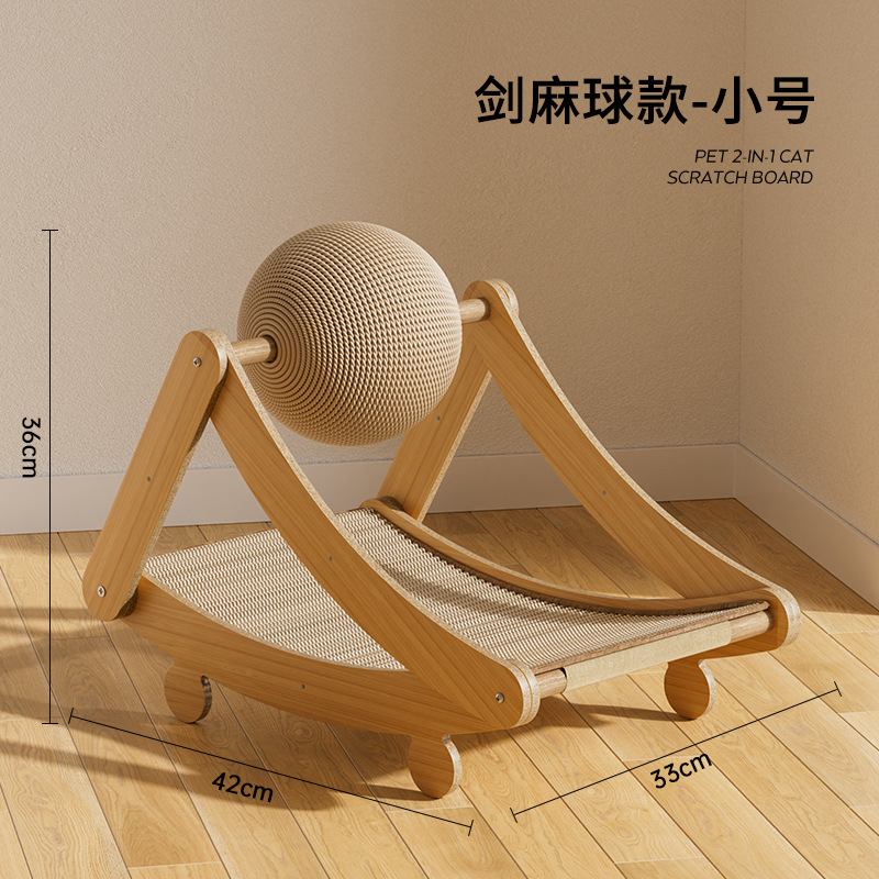 Tablero para raspar para gatos, nido para gatos integrado, resistente al desgaste, sin caspa, sofá para gatos, sillón reclinable para gatos, tablero para raspar para gatos vertical, dispositivo de molienda para mascotas de sisal