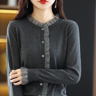 Loose plus size [80-200 catty 】New autumn and winter lace sweaters, high-end sweater tops for outer wear