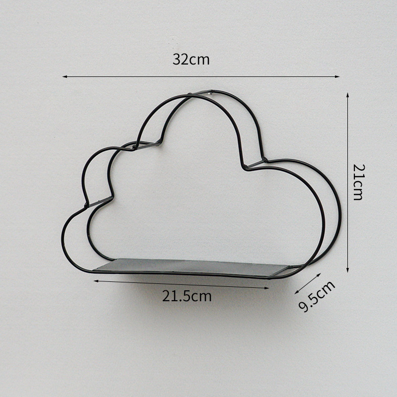 Estante Decorativo de Pared de Hierro y Madera Estilo Nórdico para Sala de Estar