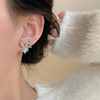 Sophisticated universal rabbit, zirconium, small design advanced demi-season earrings, trend of season
