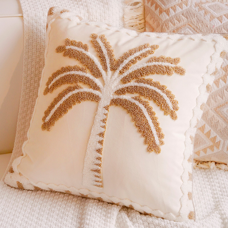 Sofá de estilo de crema de estilo nórdico lujoso cama ventana flotante sofá almohada cojín almohada image 9