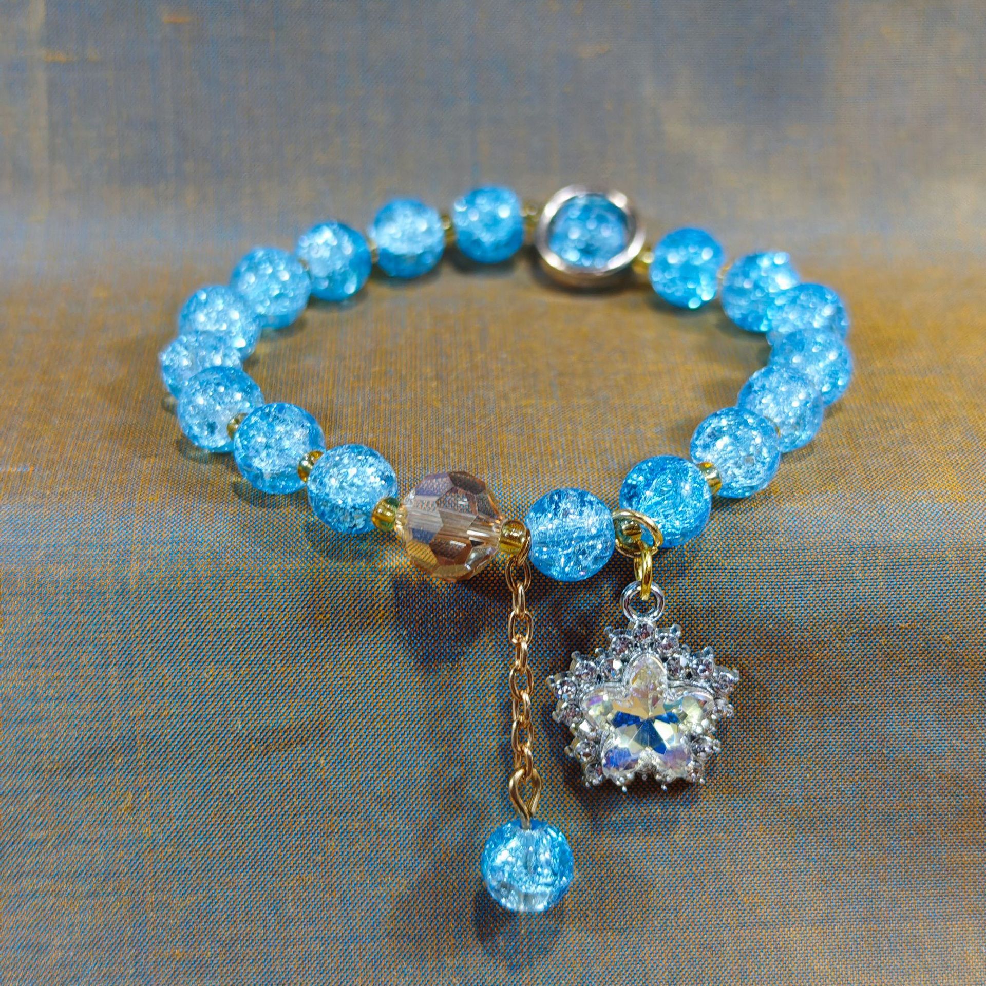 Las celebridades de Internet retro transfronterizas suelen ser todo-fósforo pulsera elástica de estilo ins simple pulsera de moda de lujo ligero, joyería de temperamento