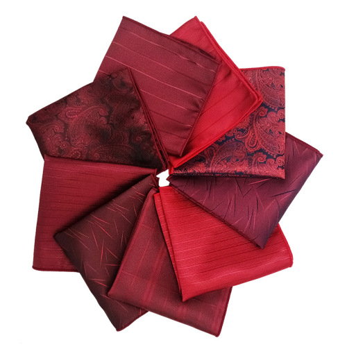 Manufacturer wholesale suit pocket square polyester silk yarn-dyed jacquard British fashion men's striped handkerchief small square towel