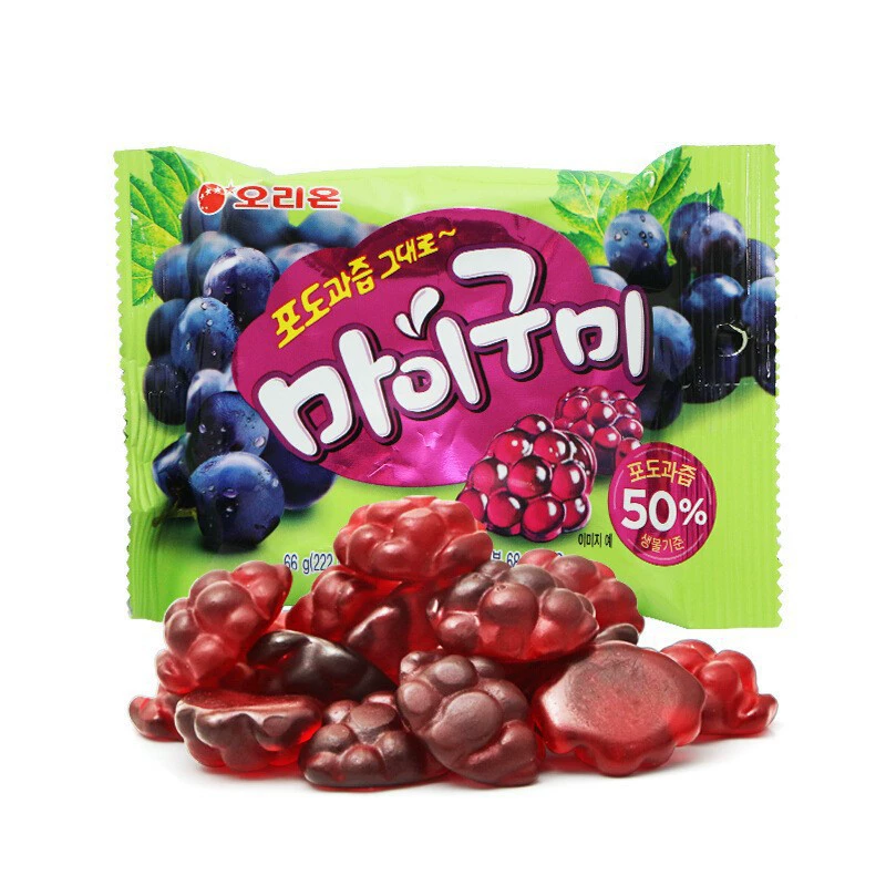 Южная Корея импортированный продукт Liyou виноградная персиковая начинка фадж qq сахар фрукт фрукты детям повседневная конфета перекус 66 г