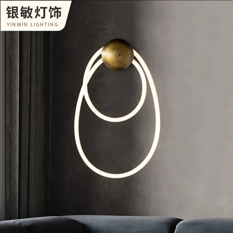 2025 nueva luz de pared minimalista de notas creativas lujosas pared de fondo de sala de estar decoración de escaleras de pared colgante italiana lámpara de pasillo