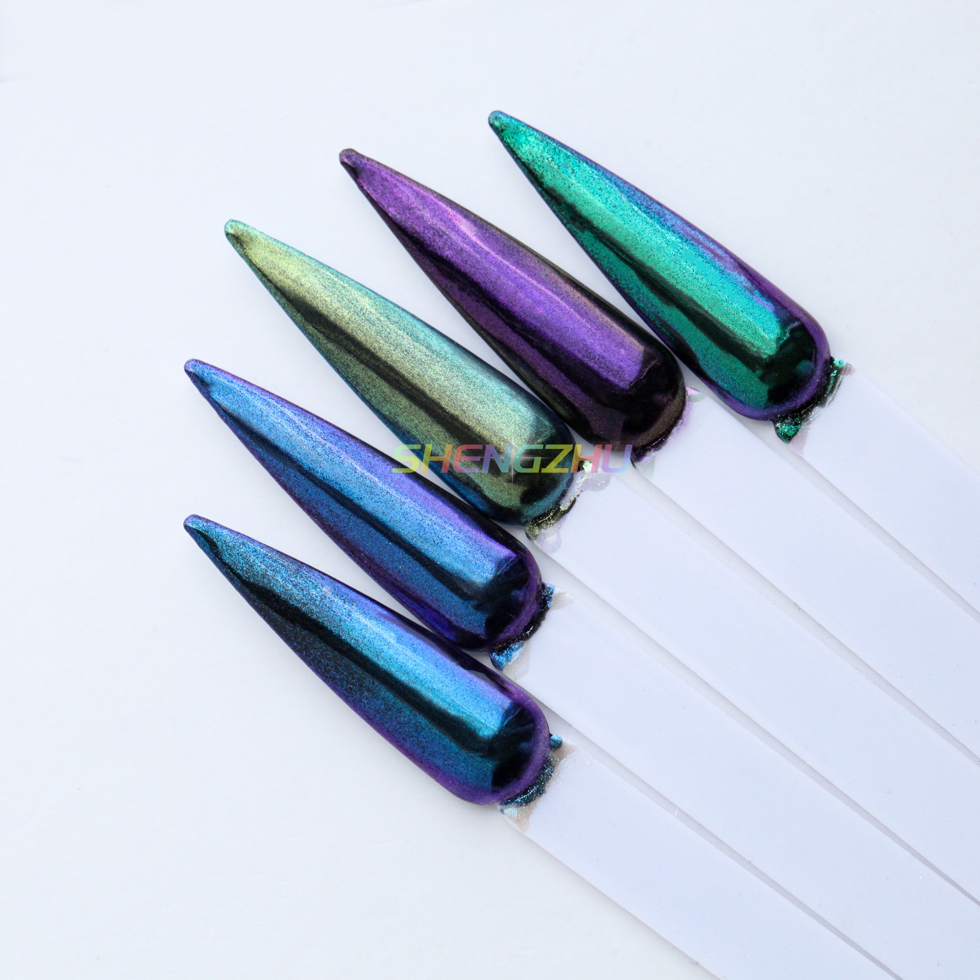 化妆品级角度变色龙珠光粉 美甲耐溶美妆极光琉璃幻彩渐变珠光粉