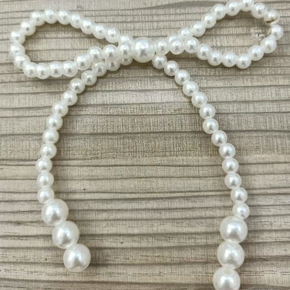 Hair accessory with bow pearl handmade