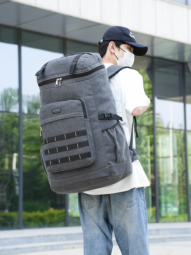 Mochila de lona resistente al desgaste transfronteriza de gran capacidad multifuncional mochila de viaje al aire libre práctica bolsa de montaña fábrica directa