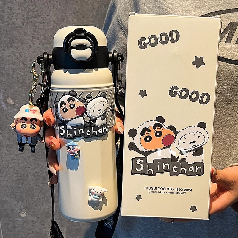 Crayon Shin-Chan Kidsren's Thermos Cup 316 Food Grade Boy Student School Special Straw Cup Girl Water Kettle Crayon Shin-Chan Kidsren's Thermos Cup 316 Food Grade Boy Student School Special Straw Cup Girl Water Kettle