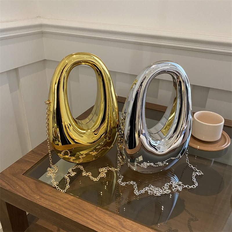 아크릴 하드 쉘 박스 가방 2024 국경 새로운 질감 패션 디너 백 체인 여성용 가방 팔 가방