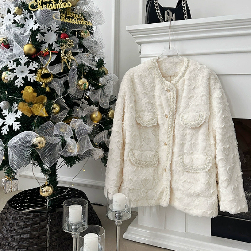Зимняя куртка, бархатный кардиган, стиль Chanel