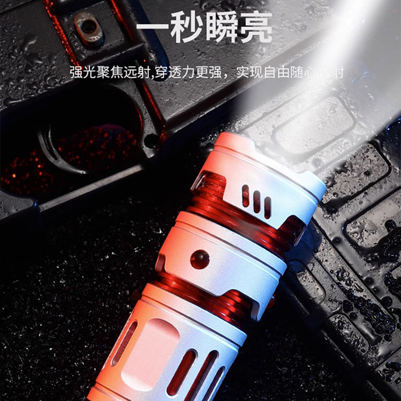 Transfronteriza nueva yema del dedo linterna de descompresión Gyro descompresión multifuncional al aire libre impermeable mini linterna entrega en vivo