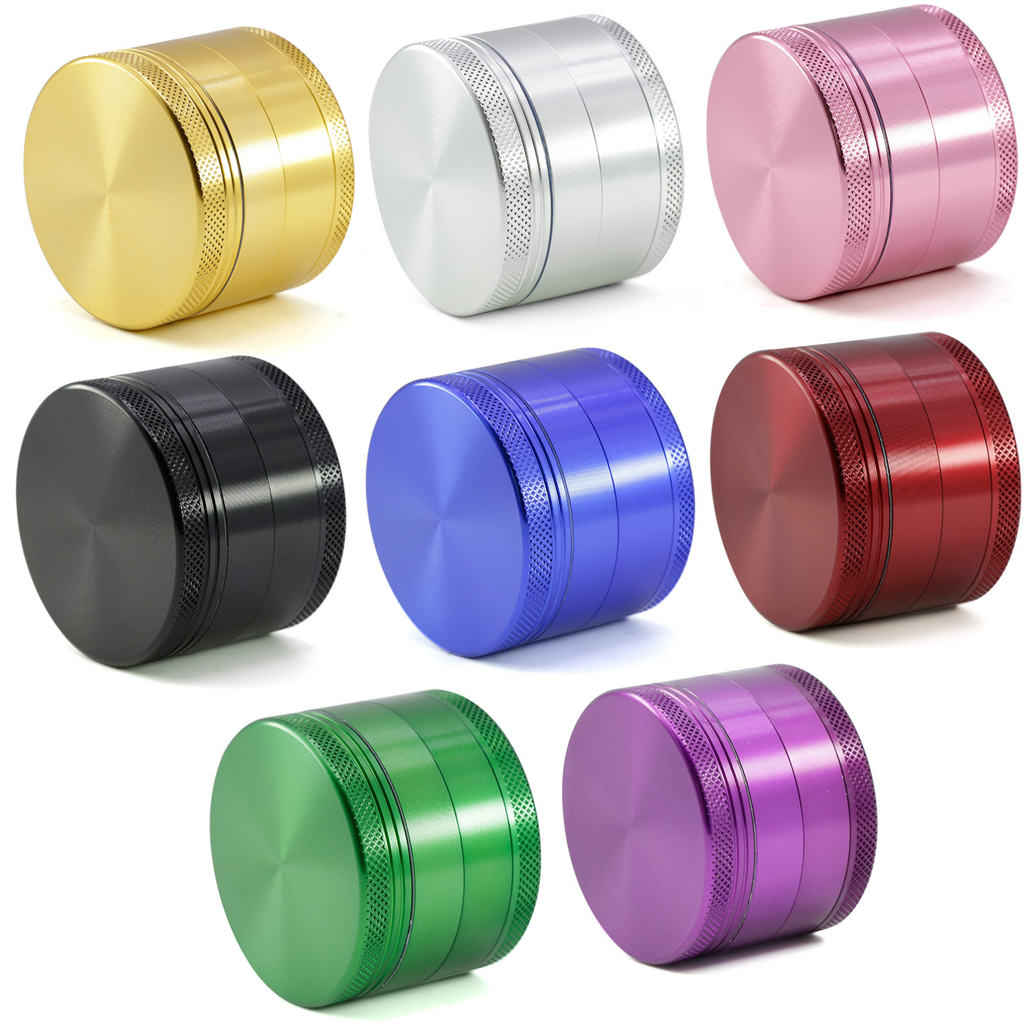 Flat aluminum alloy grinder 40/50/55/63 four-layer mesh CNC aluminum grinder Herb Grinder