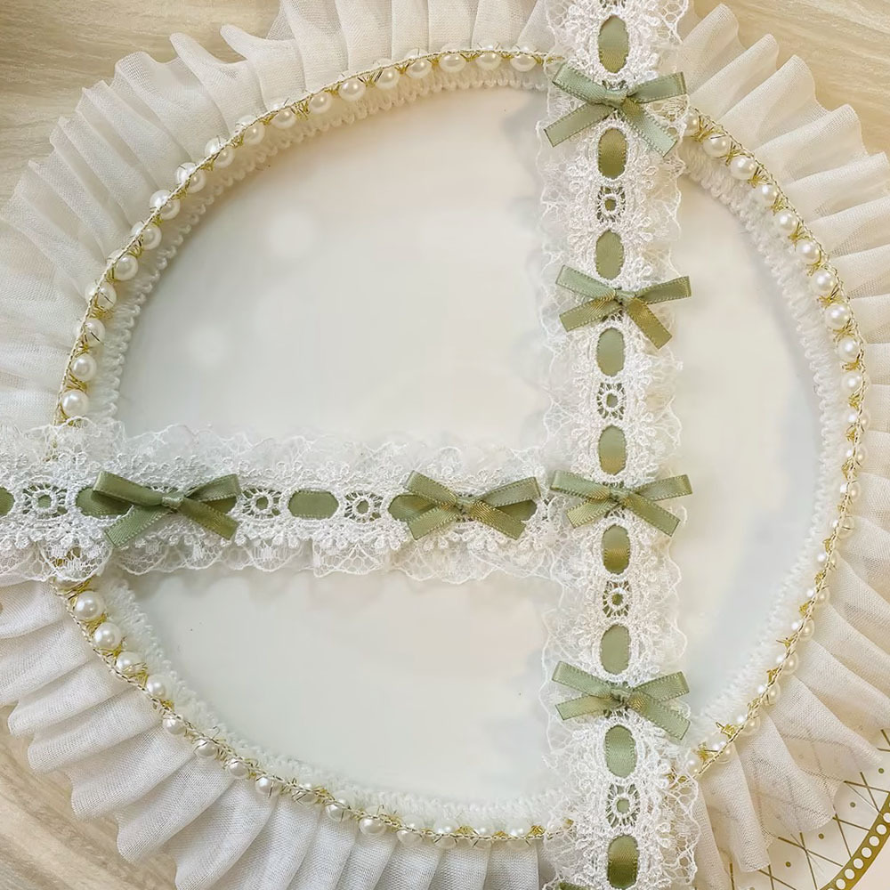 ロマンチックな白いレースのアクセサリーの襟元のベルトのスカートのdiyの頭飾りの髪飾りはリボンの子供服の装飾を着ます。