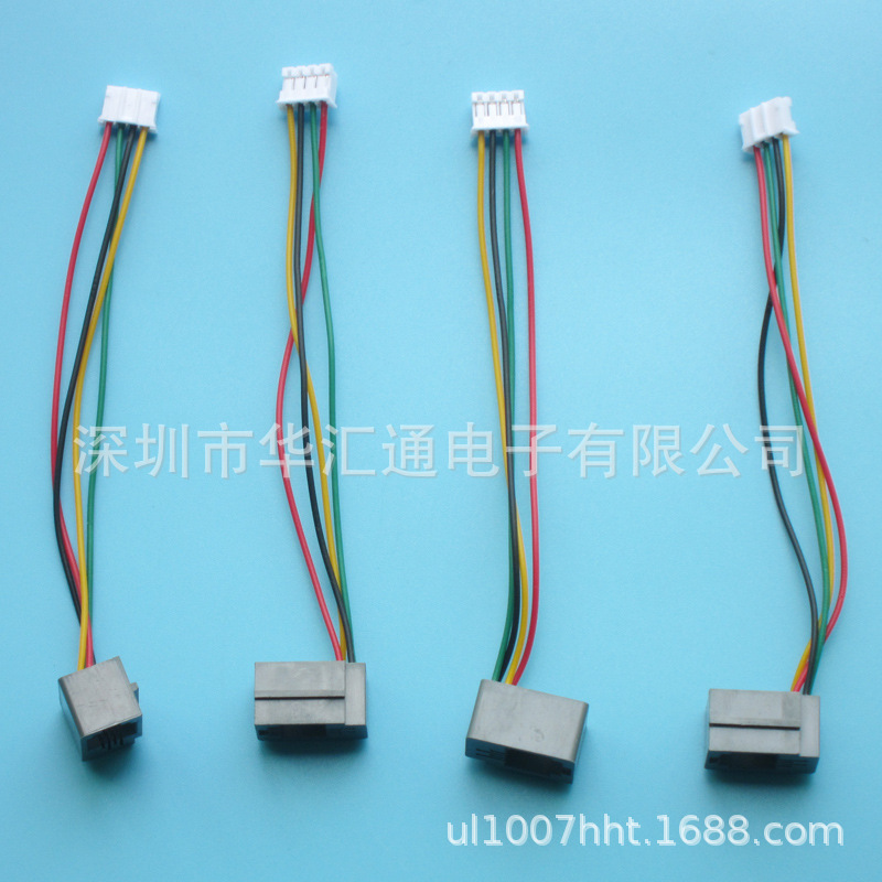 RJ11-616E电话插座 4P4C镀金  环保听筒4芯端子线 100MM PH插头线