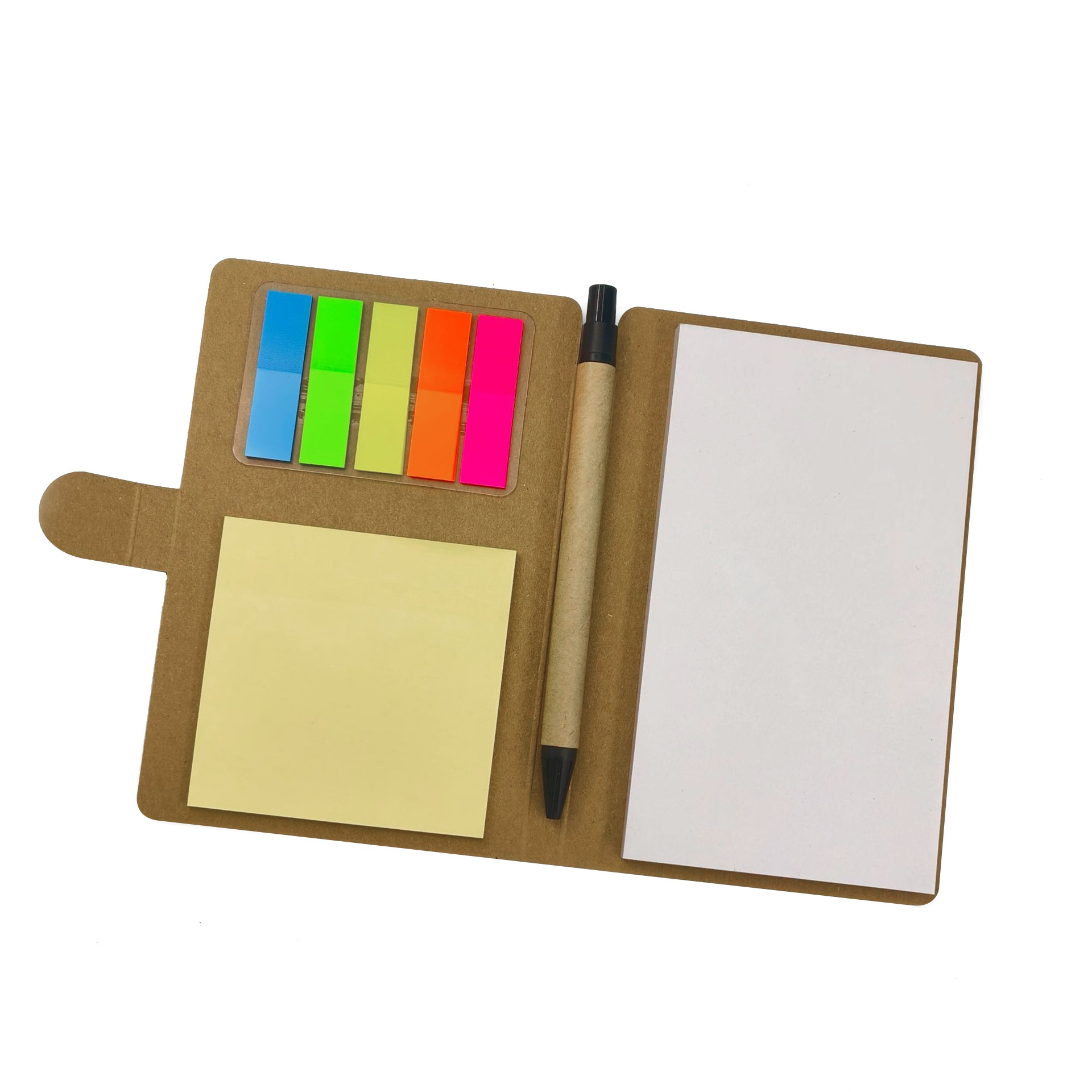 Cuaderno de notas kraft transfronterizo colorido conjunto de bolígrafo papelería desgarrable y pegada