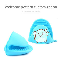 Kitchen heat-insulating silicone tongs, high-temperature resistant household microwave oven gloves, two-finger silicone oven gloves for wholesale