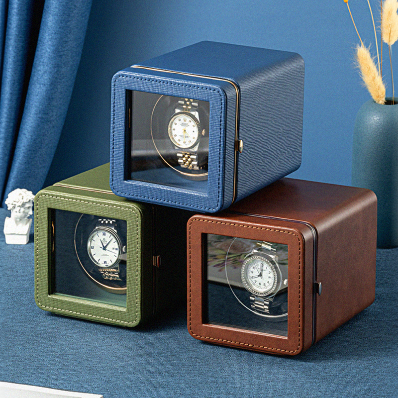 Mini Single Watch Winder with Five-Speed Adjustable Watch Box, New Type-C Interface, and Light for Storing Watches