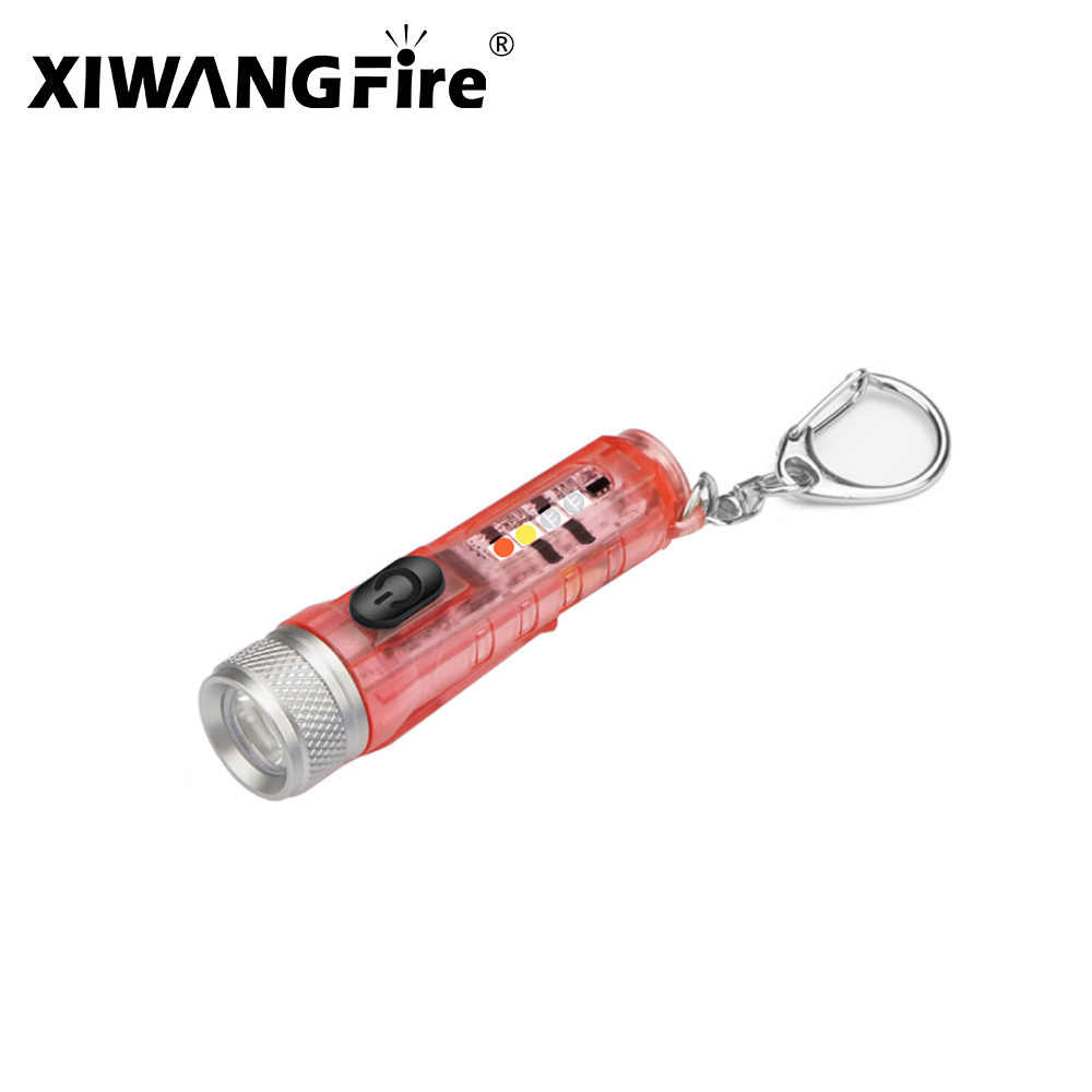 Mini llavero portátil transfronterizo, linterna pequeña de luz fuerte, linterna de emergencia multifuncional con portalápices, función de succión magnética