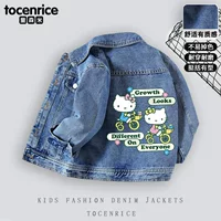 HELLO KITTY Hello Kitty джинсовая куртка для девочек осень иностранная 2024 новая детская осенняя куртка