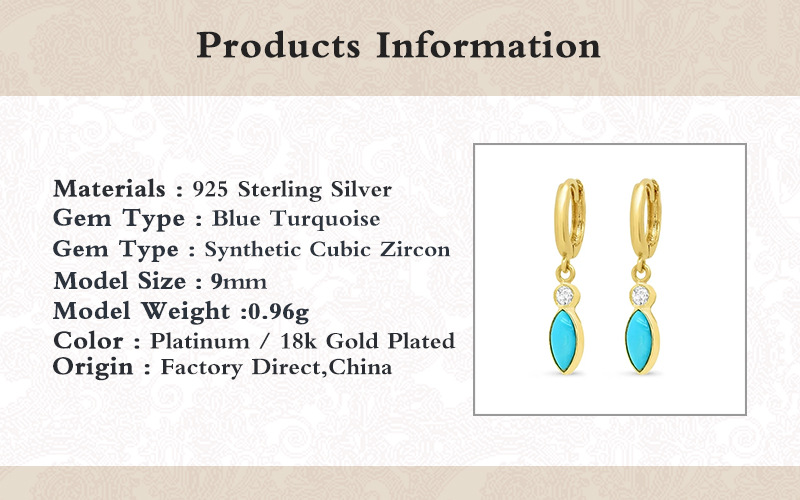 Women's Fashion Geometric Sterling Silver Gem Earrings Gold Plated 925 Silver Earrings display picture 4