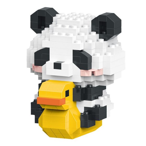 Lele Brothers National Treasure Flower Panda Daily Assembled Microparticle Building Blocks Assembled Children's Educational Toys Wholesale