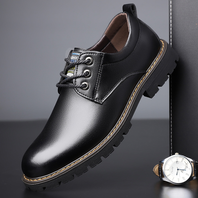 2025 New Men's Martin Boots Trendy British Style Casual Versatile Low-Top Shoes Formal Leather Shoes for Men