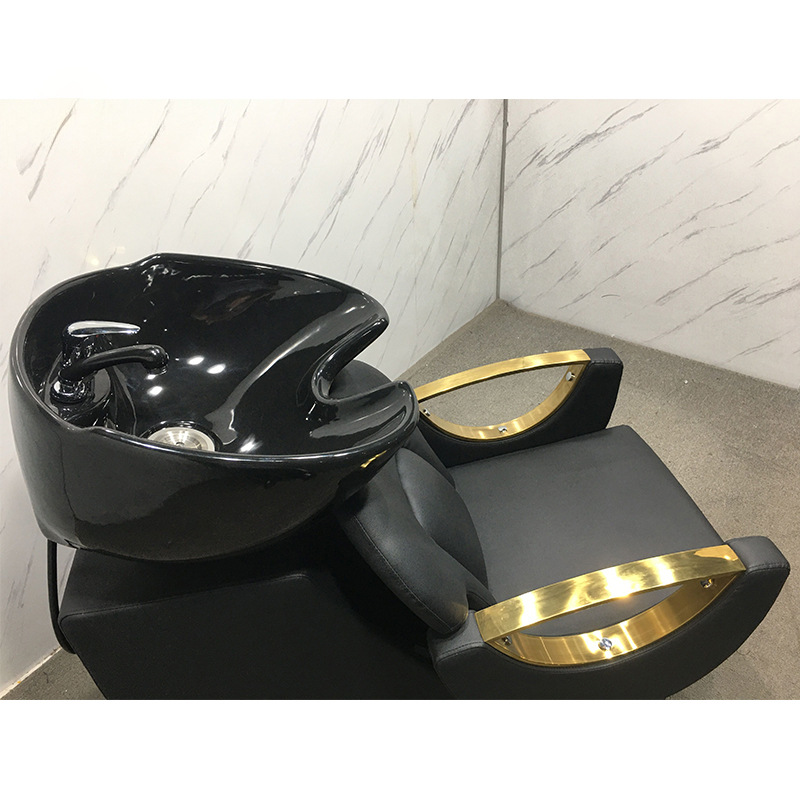 Salón transfronterizo cabello cama salón de cabello mitad reclinada salón de belleza sentada masaje cama de lavado oro pasamanos fábrica al por mayor image 5