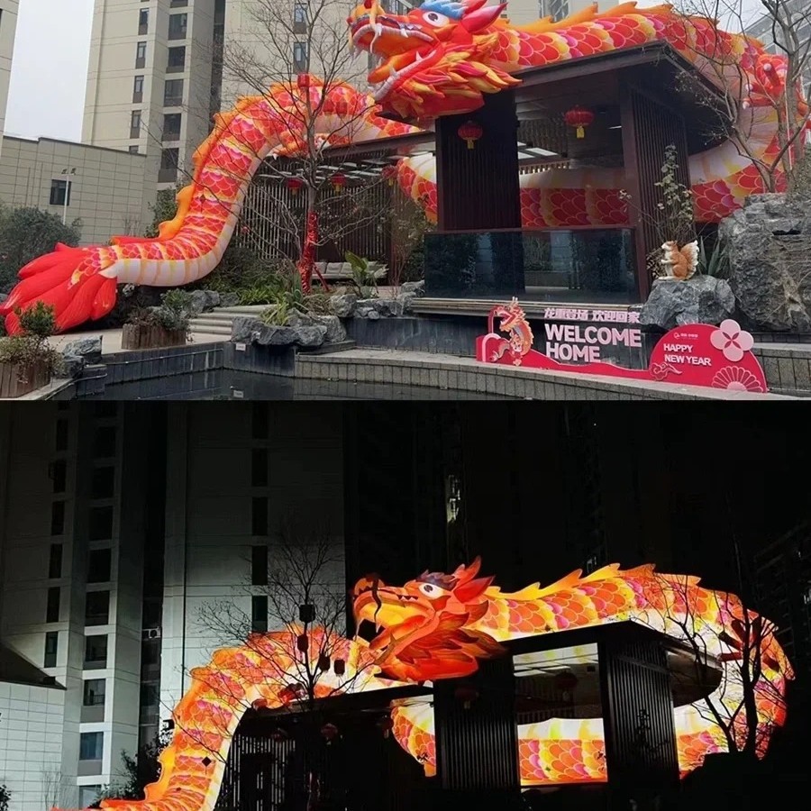 巨型充气龙气模定制发光景区游乐园美陈装饰卡通气膜大型充气模型