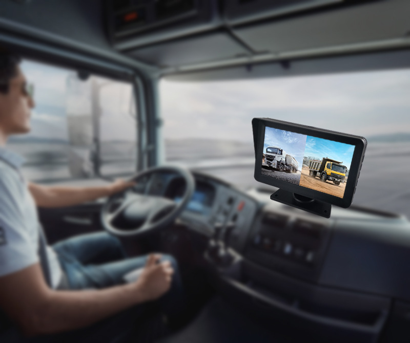 Dual-Channel Surveillance Recorder with Dual Recording of Reversing Images, 7inch Ips Screen, Ahd Rear Camera, Two-Way Monitoring for Trucks