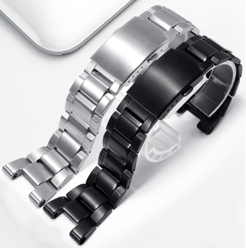 Watch Strap Men's Cashi Ougst W300 400 B100 Iron Heart G-Shock Strap Stainless Steel Bracelet