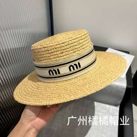 （不支持退换）缪斯2025新款草帽女字母草编时尚盆帽夏季遮阳防晒