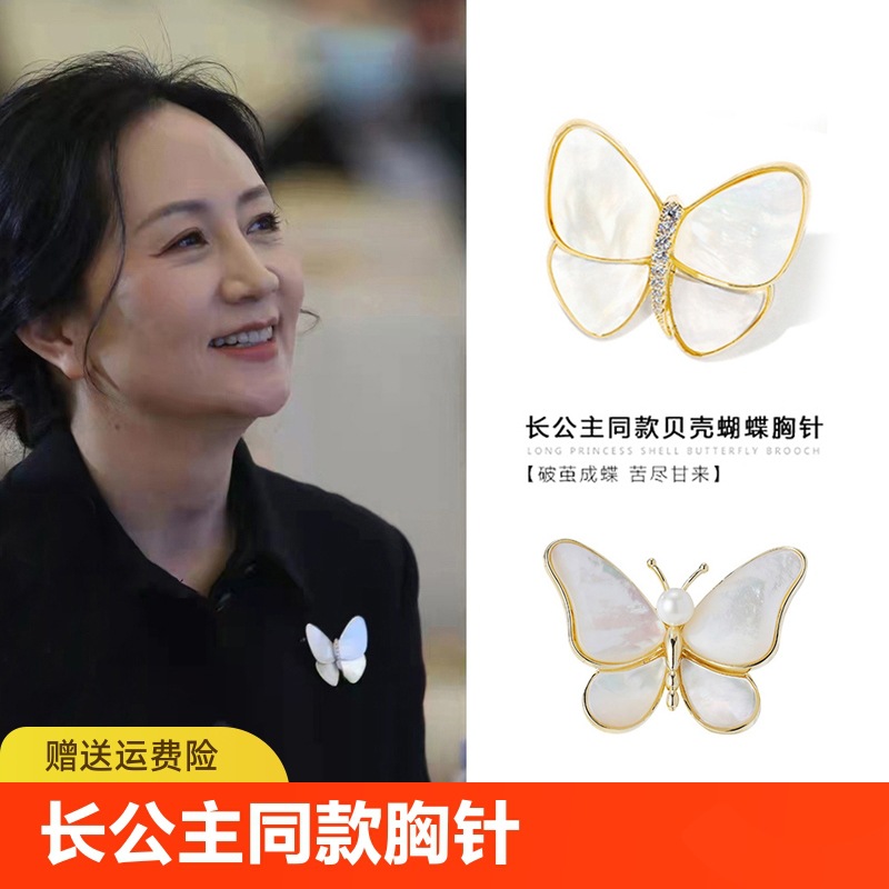 Broche de mariposa con mariposa con flores de pecho de mariposa de alto grado de mujer de otoño y invierno exquisitos accesorios de broche image 1