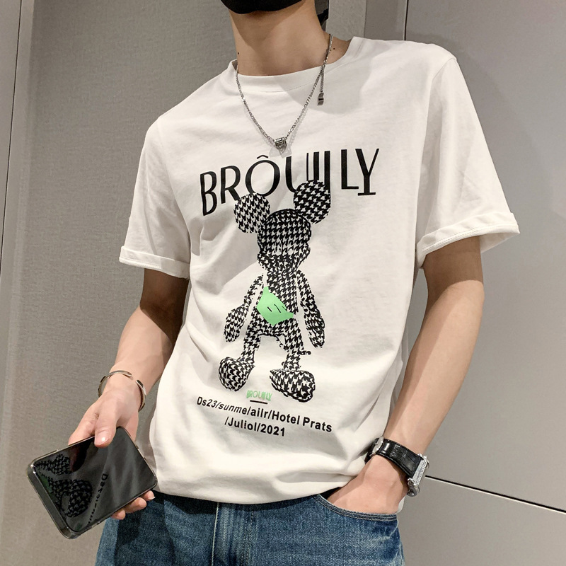 2023 New Men's T-shirt Short Sleeve Fashion Brand Fashion Versatile INS Super Fire Half Sleeve Summer Thin Print Top_voghion.com